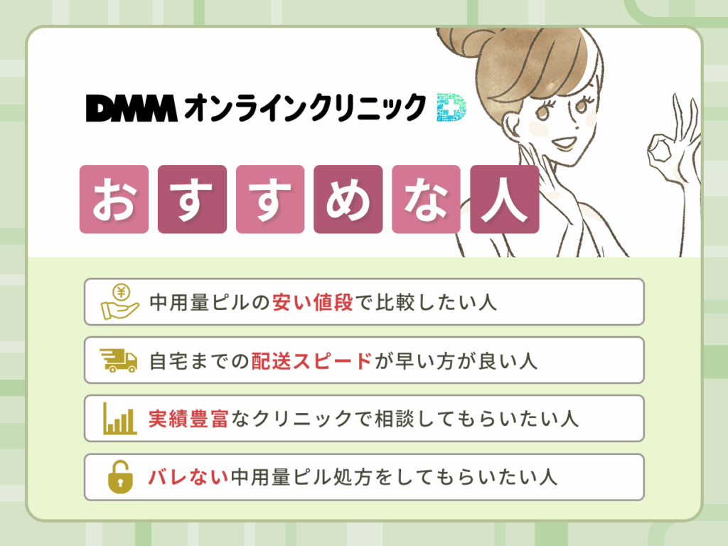 DMMオンラインクリニックの中用量ピル処方がおすすめな人