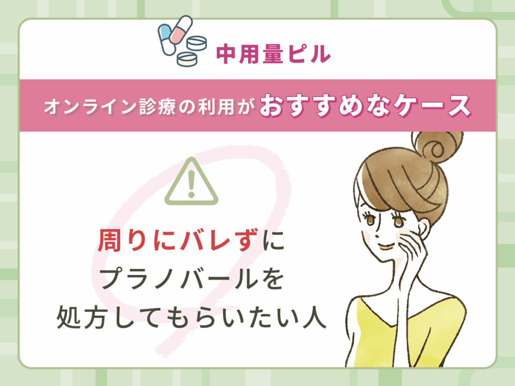 ピル処方をしていることは周りにバレずに入手したい人