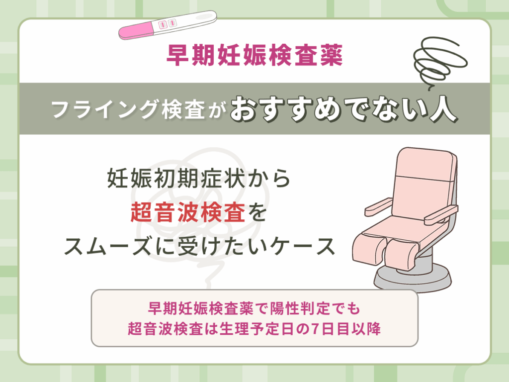 早期妊娠検査薬のフライング検査がおすすめでない人③:妊娠初期症状から超音波検査をスムーズに受けたいケース
