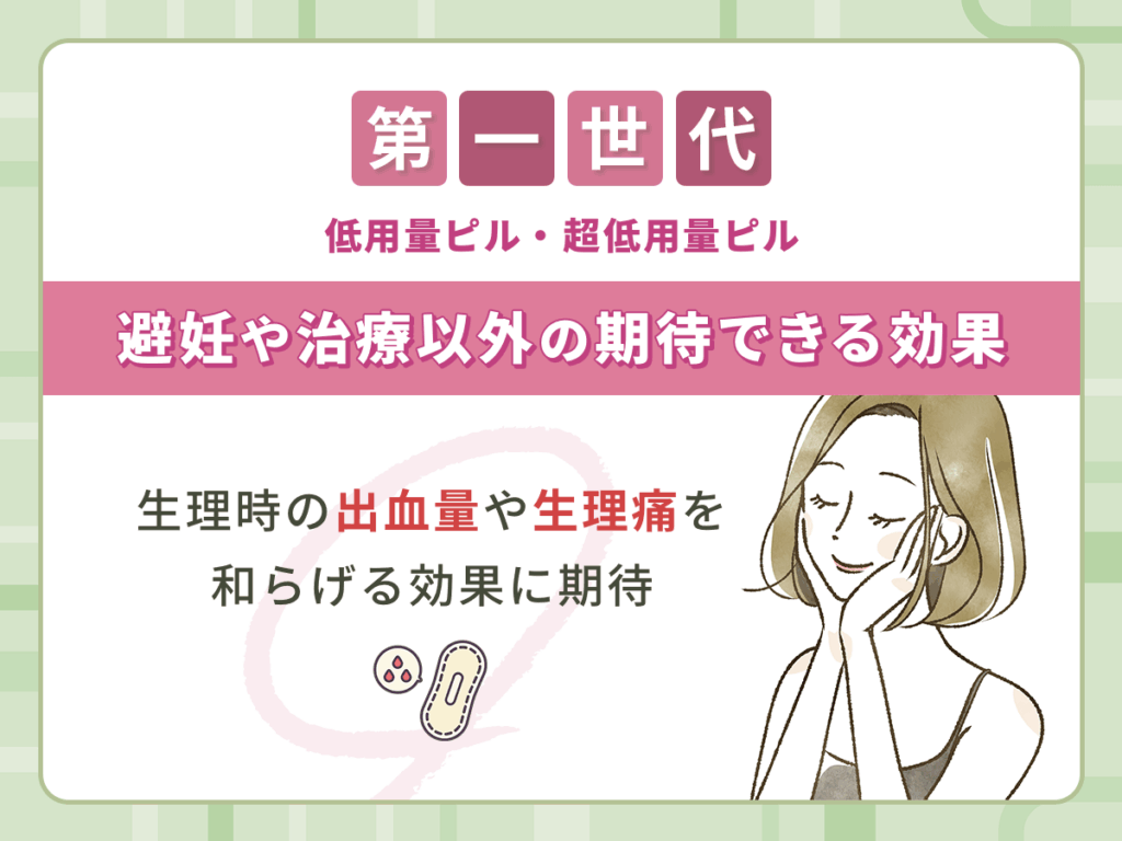 第一世代の低用量ピル・超低用量ピルの効果