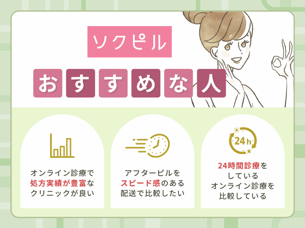 ソクピルのアフターピルオンライン診療がおすすめな人