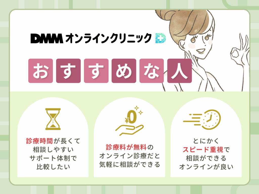 DMMオンラインクリニックのアフターピルオンライン診療がおすすめな人